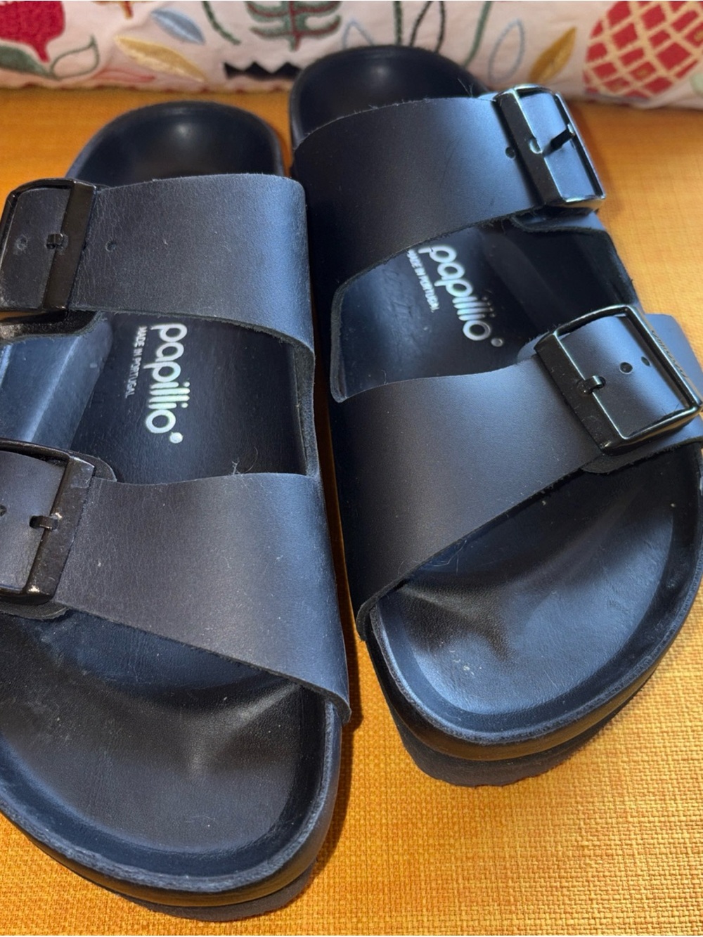 Papillo by Birkenstock Arizona Exquisite Platform Sandals Size 39 Black Unisex